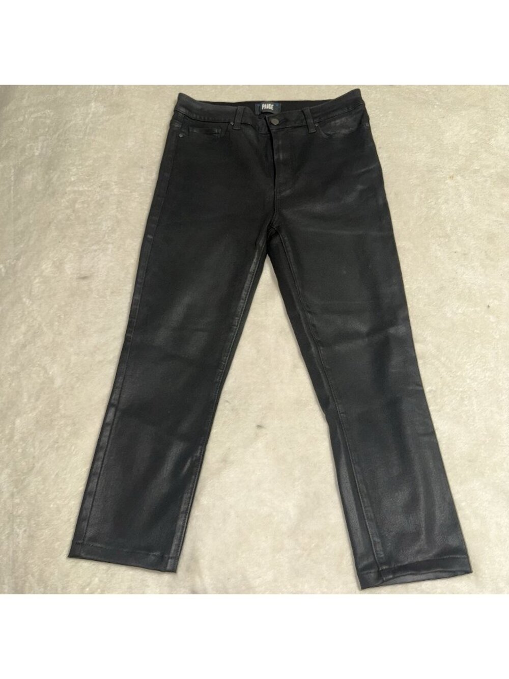 PAIGE Margot Ankle Black Coated Jeans Women’s Size 30 Mid Rise Skinny